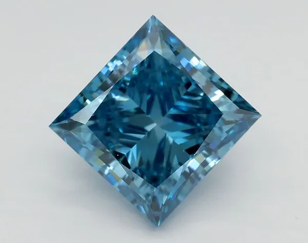 3.5ct PRINCESS Fancy Vivid Blue VS2 Coloured Lab diamond