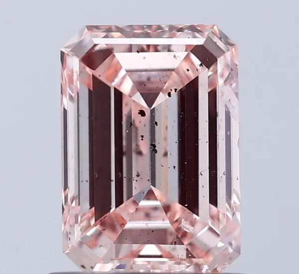 1ct EMERALD Fancy Pink SI2 Coloured Lab diamond