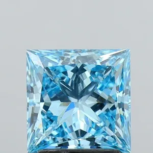 1.95ct PRINCESS Fancy Vivid Blue VS1 Coloured Lab diamond