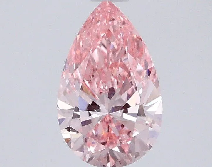 0.91ct PEAR Fancy Vivid Pink VS1 Coloured Lab diamond