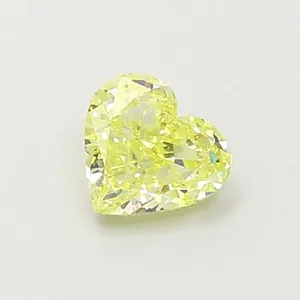 0.58ct HEART Fancy Yellow VVS1 Coloured Lab diamond