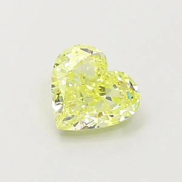 0.58ct HEART Fancy Yellow VVS1 Coloured Lab diamond