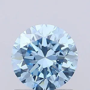 0.62ct ROUND Fancy Vivid Blue VVS2 Coloured Lab diamond