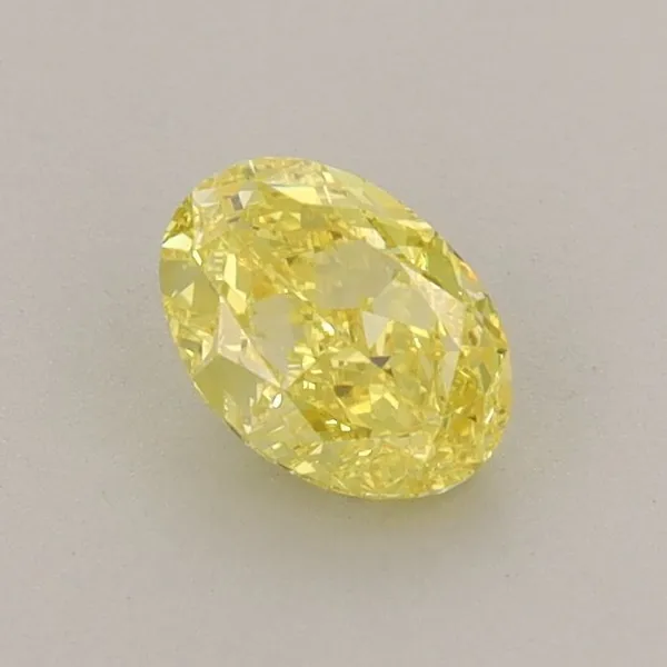 0.61ct OVAL Fancy Vivid Yellow VVS2 Coloured Lab diamond
