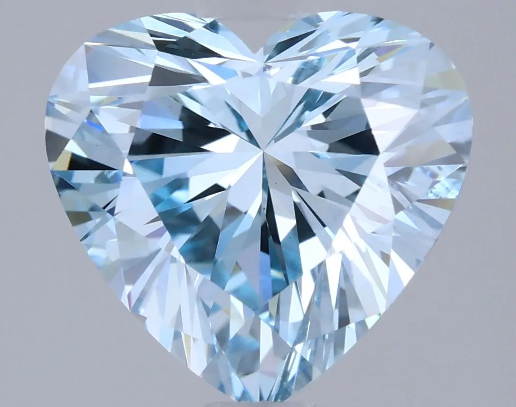 1.55ct HEART Fancy Vivid Blue VS1 Coloured Lab diamond