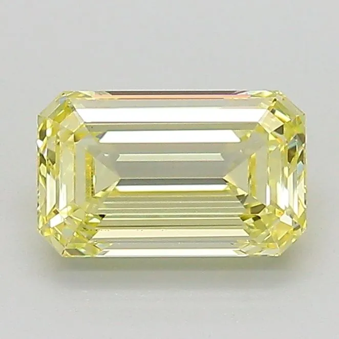 1.06ct EMERALD Fancy Light Yellow VVS2 Coloured Lab diamond