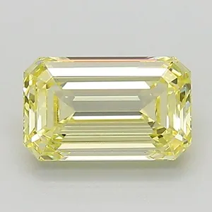 1.06ct EMERALD Fancy Light Yellow VVS2 Coloured Lab diamond