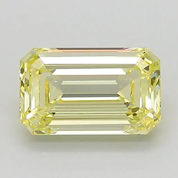 1.06ct EMERALD Fancy Light Yellow VVS2 Coloured Lab diamond