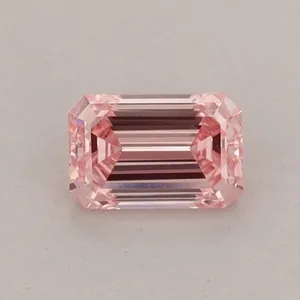 0.55ct EMERALD Fancy Vivid Pink VS1 Coloured Lab diamond