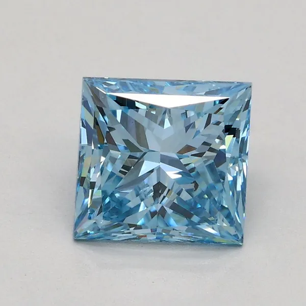 1.51ct PRINCESS Fancy Intense Blue SI1 Coloured Lab diamond