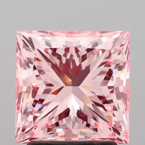 2.63ct PRINCESS Fancy Vivid Pink VS1 Coloured Lab diamond