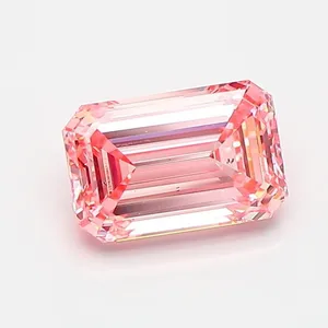 1ct EMERALD Fancy Vivid Pink VS2 Coloured Lab diamond