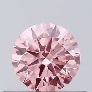 0.31ct ROUND Fancy Vivid Pink VVS2 Coloured Lab diamond