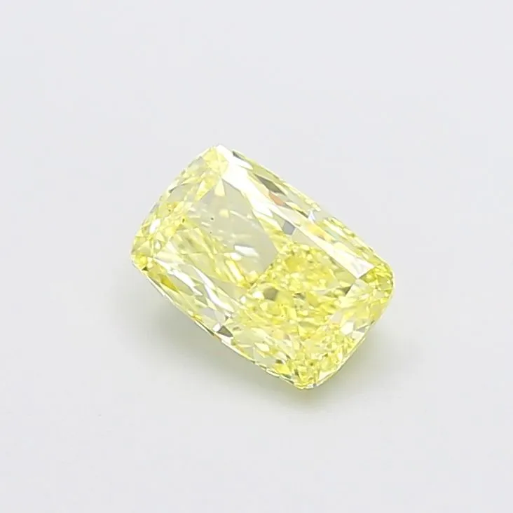 1.23ct CUSHION Fancy Intense Yellow VS1 Coloured Lab diamond