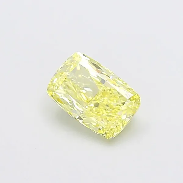 1.23ct CUSHION Fancy Intense Yellow VS1 Coloured Lab diamond