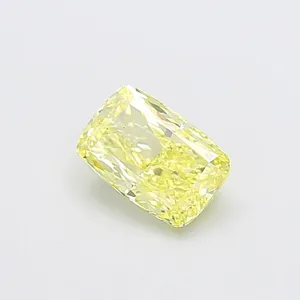 1.23ct CUSHION Fancy Intense Yellow VS1 Coloured Lab diamond