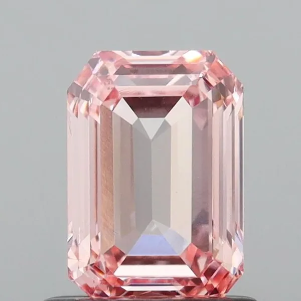 1.01ct EMERALD Fancy Intense Pink VS1 Coloured Lab diamond