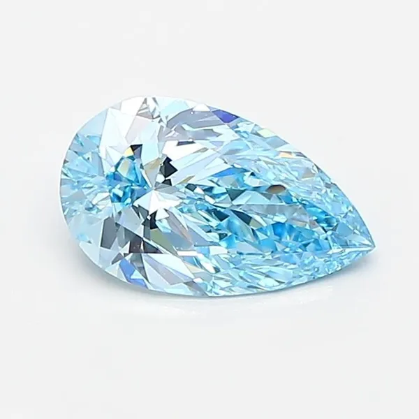0.98ct PEAR Fancy Vivid Blue VS1 Coloured Lab diamond