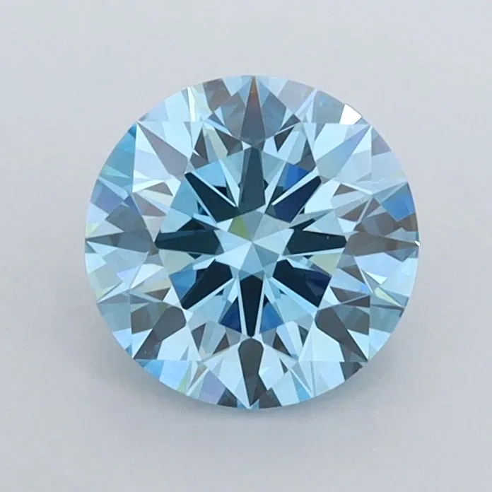 1.03ct ROUND Fancy Vivid Blue VVS2 Coloured Lab diamond
