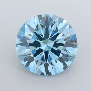1.03ct ROUND Fancy Vivid Blue VVS2 Coloured Lab diamond