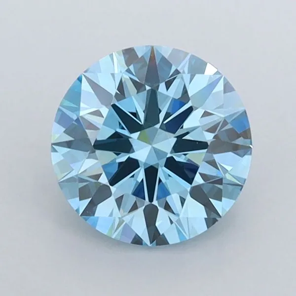 1.03ct ROUND Fancy Vivid Blue VVS2 Coloured Lab diamond