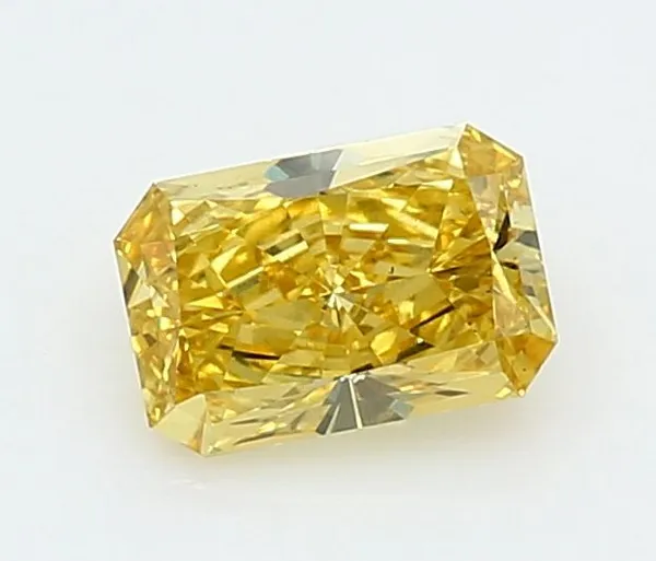 0.95ct RADIANT Fancy Vivid Yellow VS2 Coloured Lab diamond