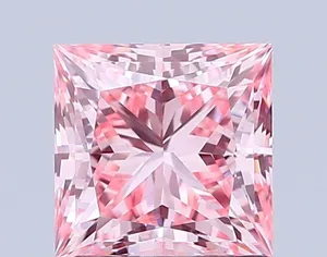 1.58ct PRINCESS Fancy Intense Pink VS1 Coloured Lab diamond
