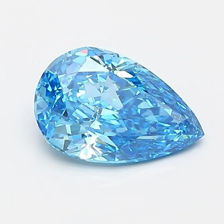 0.91ct PEAR Fancy Vivid Blue VVS2 Coloured Lab diamond