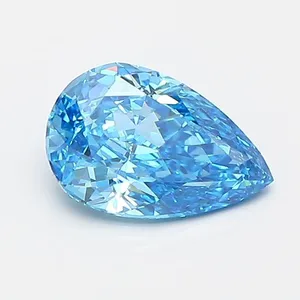 0.91ct PEAR Fancy Vivid Blue VVS2 Coloured Lab diamond