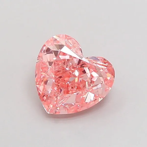 1.51ct HEART Fancy Vivid Pink VVS2 Coloured Lab diamond