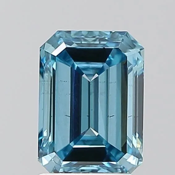 1.99ct EMERALD Fancy Vivid Blue SI1 Coloured Lab diamond