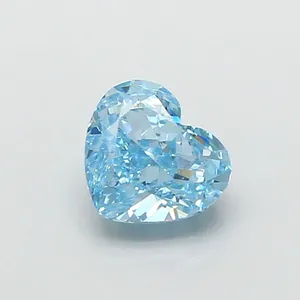 1.06ct HEART Fancy Vivid Blue VVS2 Coloured Lab diamond