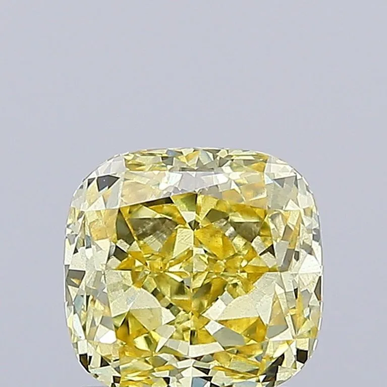 1.20ct CUSHION Fancy Vivid Yellow VS2 Coloured Lab diamond