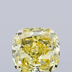 1.2ct CUSHION Fancy Vivid Yellow VS2 Coloured Lab diamond