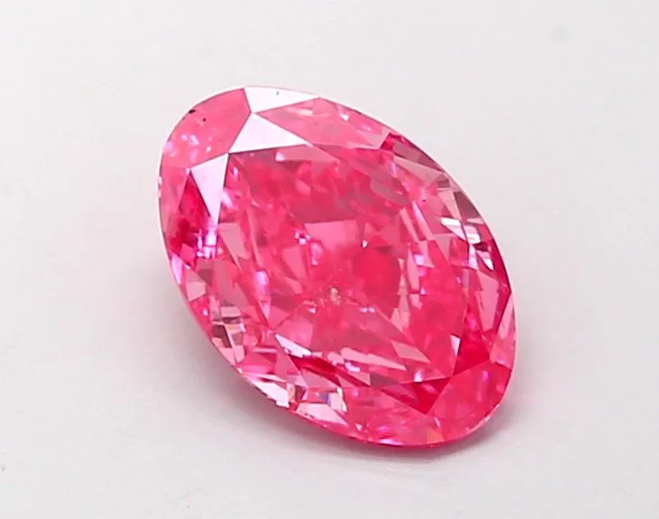 1.00ct OVAL Fancy Vivid Pink SI1 Coloured Lab diamond