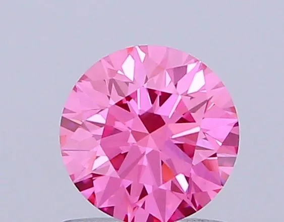 0.71ct ROUND Fancy Vivid Pink VVS2 Coloured Lab diamond