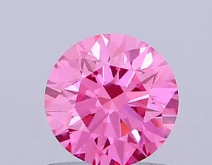 0.71ct ROUND Fancy Vivid Pink VVS2 Coloured Lab diamond