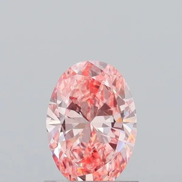 0.99ct OVAL Fancy Vivid Pink VS1 Coloured Lab diamond