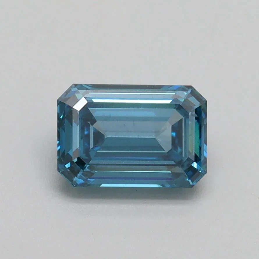 1.03ct EMERALD Fancy Vivid Blue VS2 Coloured Lab diamond