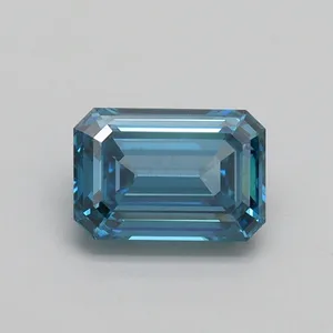 1.03ct EMERALD Fancy Vivid Blue VS2 Coloured Lab diamond