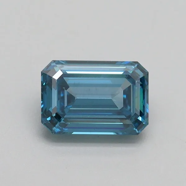 1.03ct EMERALD Fancy Vivid Blue VS2 Coloured Lab diamond