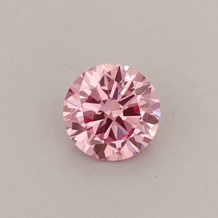 0.30ct ROUND Fancy Vivid Pink VVS2 Coloured Lab diamond