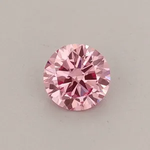 0.3ct ROUND Fancy Vivid Pink VVS2 Coloured Lab diamond