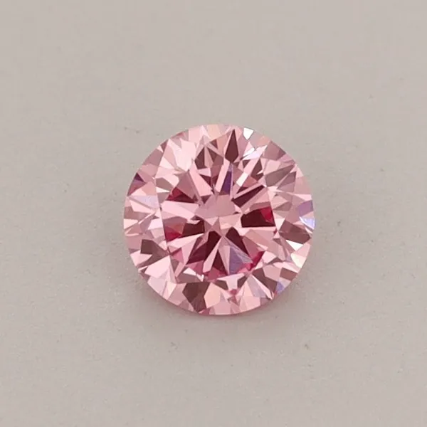 0.3ct ROUND Fancy Vivid Pink VVS2 Coloured Lab diamond