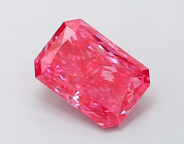 1.13ct RADIANT Fancy Vivid Pink VS2 Coloured Lab diamond