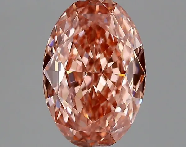 1.07ct OVAL Fancy Vivid Pink VVS2 Coloured Lab diamond