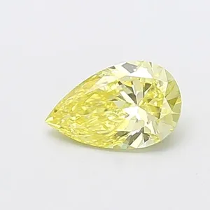 0.69ct PEAR Fancy Intense Yellow VVS2 Coloured Lab diamond