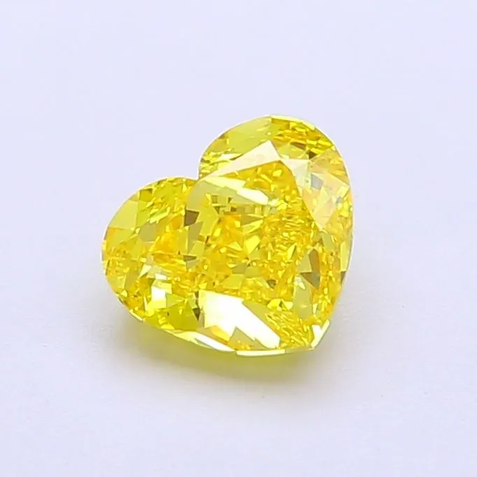 1.02ct HEART Fancy Vivid Yellow VVS2 Coloured Lab diamond