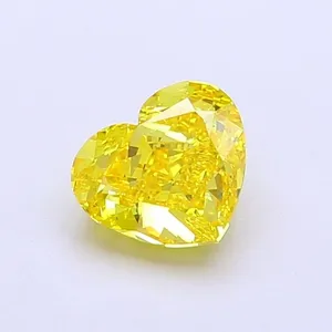 1.02ct HEART Fancy Vivid Yellow VVS2 Coloured Lab diamond