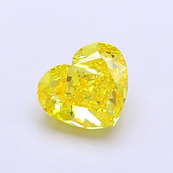 1.02ct HEART Fancy Vivid Yellow VVS2 Coloured Lab diamond